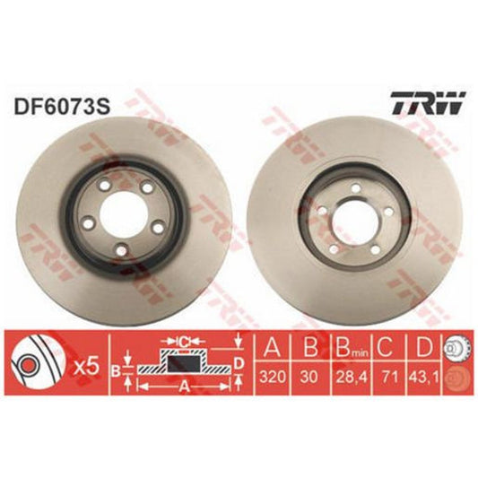 TRW Brake Rotor Front DF6073S