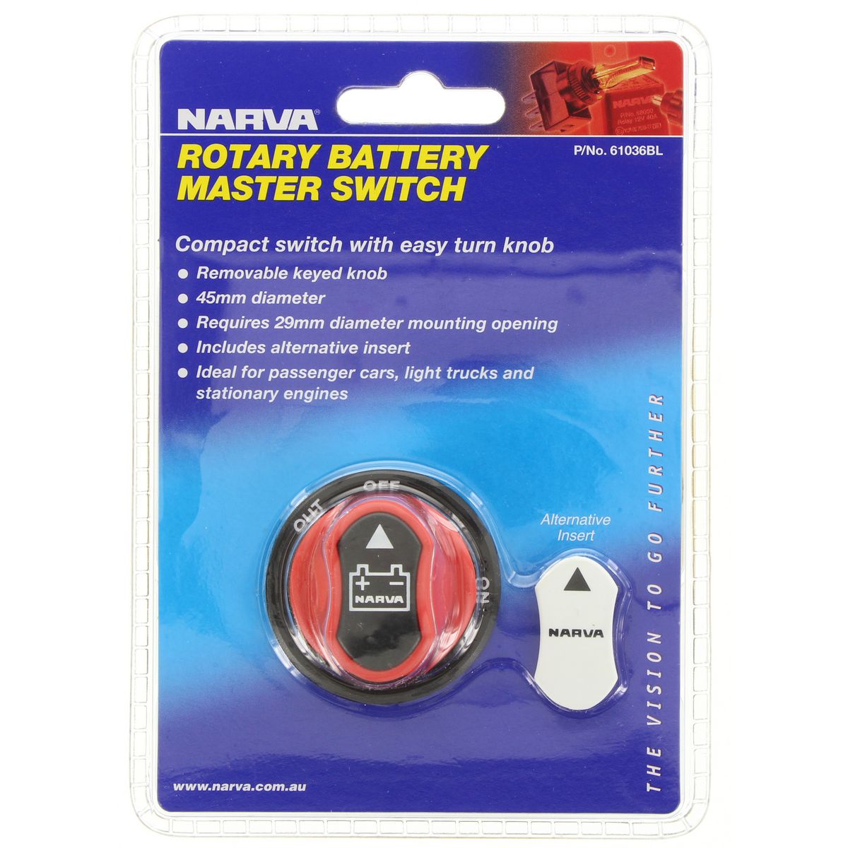 Narva Battery Master Switch Rotary 12V 100A 61036BL
