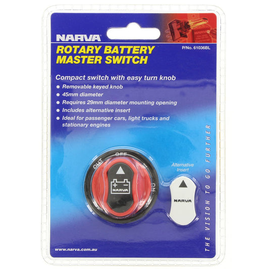Narva Battery Master Switch Rotary 12V 100A 61036BL