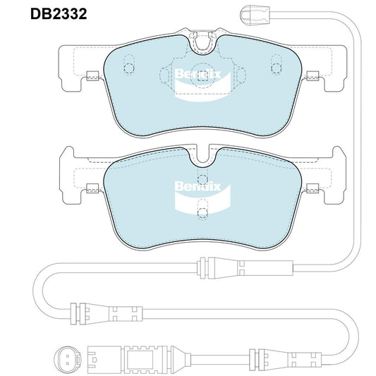 Bendix EURO Brake Pad Set Front DB2332 EURO+