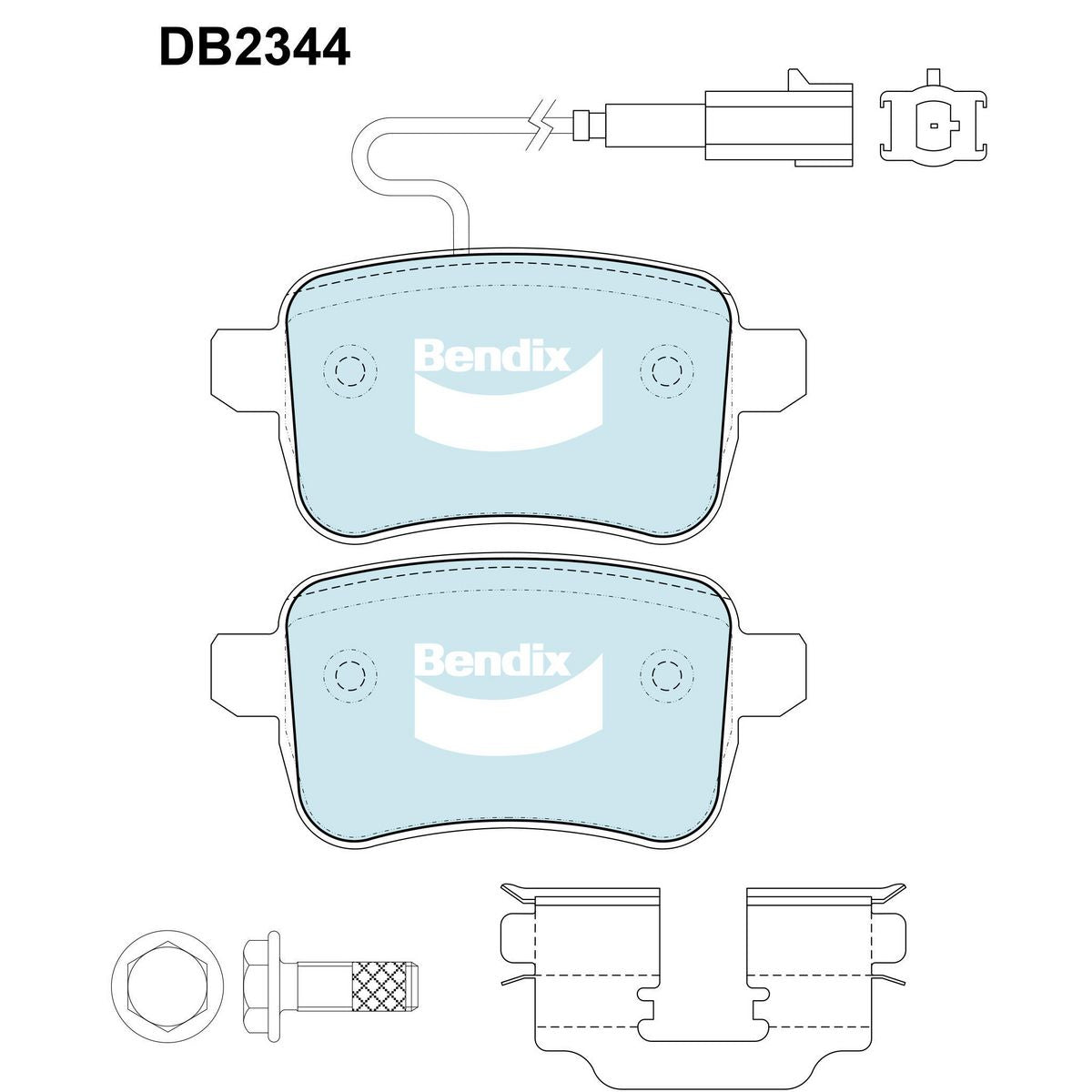 Bendix EURO Brake Pad Set Rear DB2344 EURO+