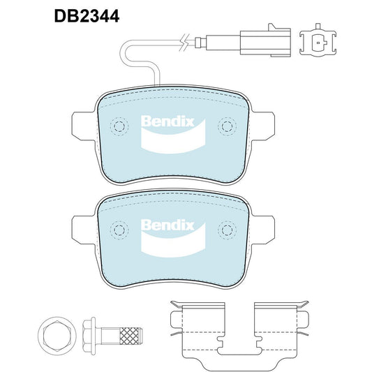 Bendix EURO Brake Pad Set Rear DB2344 EURO+