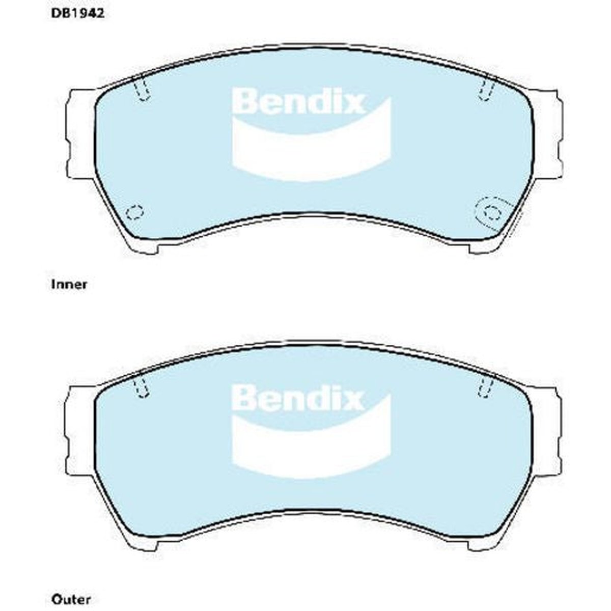 Bendix Heavy Duty Brake Pad Set Front DB1942 HD