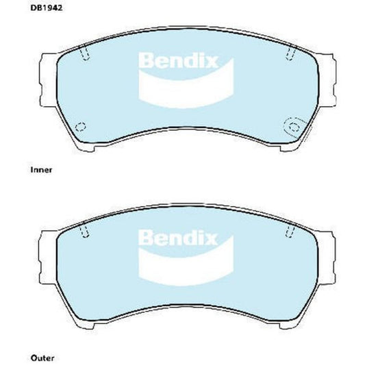 Bendix Heavy Duty Brake Pad Set Front DB1942 HD