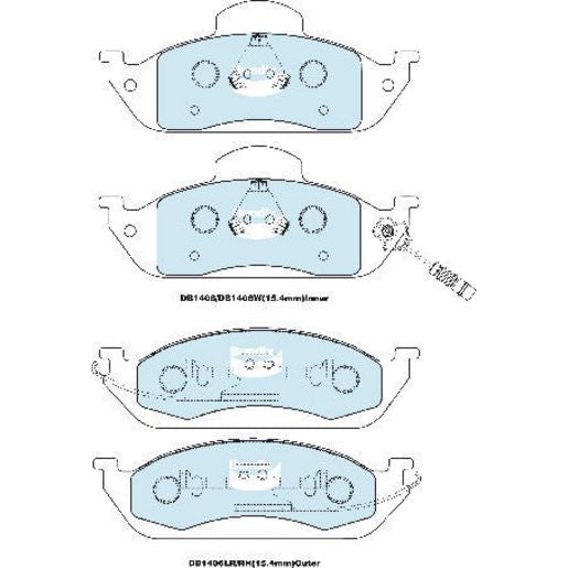 Bendix EURO Brake Pad Set Front DB1406 EURO+