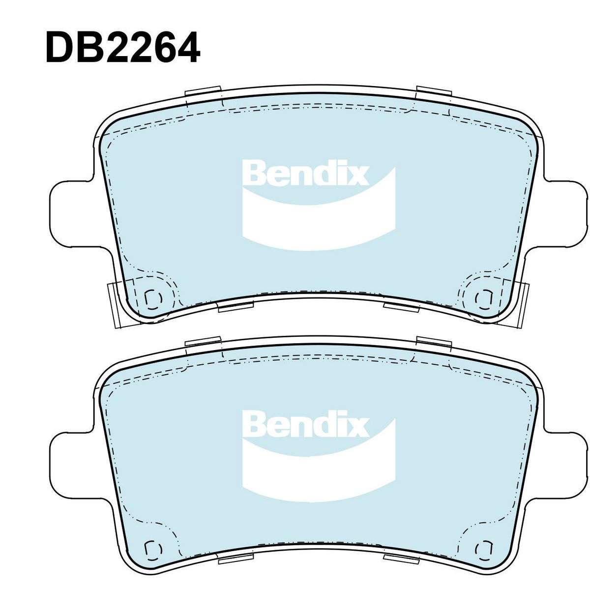 Bendix General CT Brake Pad Set Rear DB2264 GCT