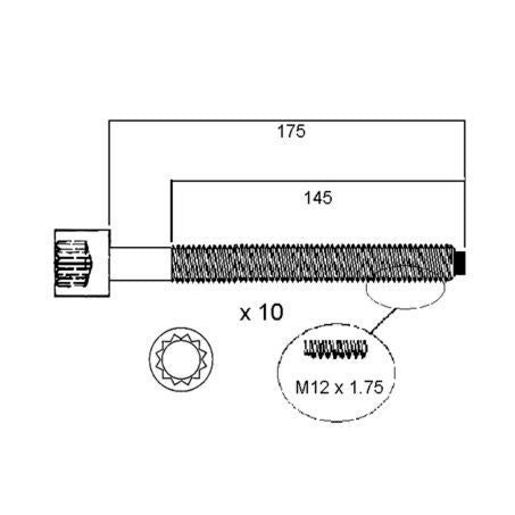 Payen Bolt Set-Cylinder Head HBS190
