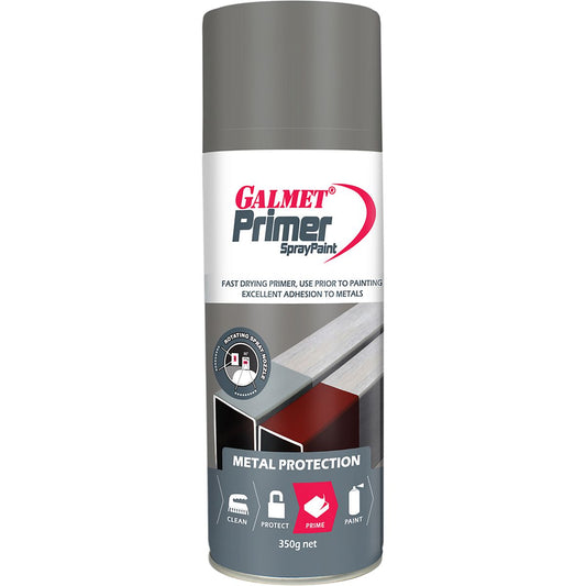 Galmet Fast Dry Primer Spray Paint Grey 350g GSPGPA350