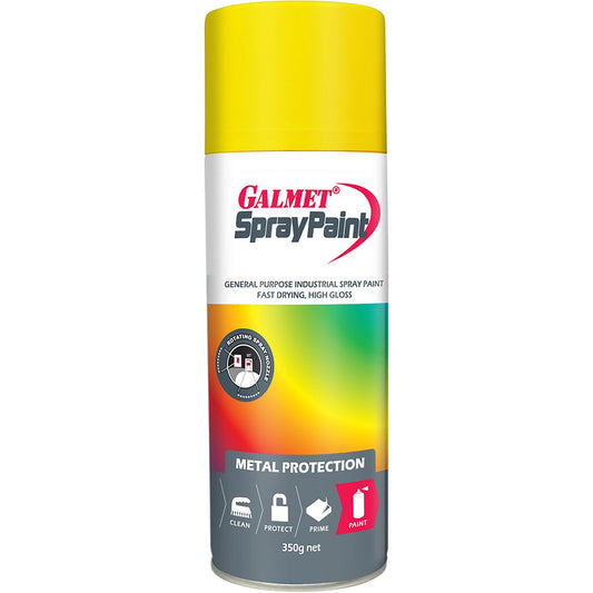 Galmet Fast Dry Primer Spray Paint Golden Yellow Gloss 350g GSPGYA350