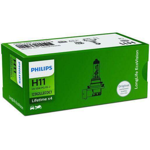 Philips Eco Vision H11 Globe 12V 55W Longlife 12362LLECOC1