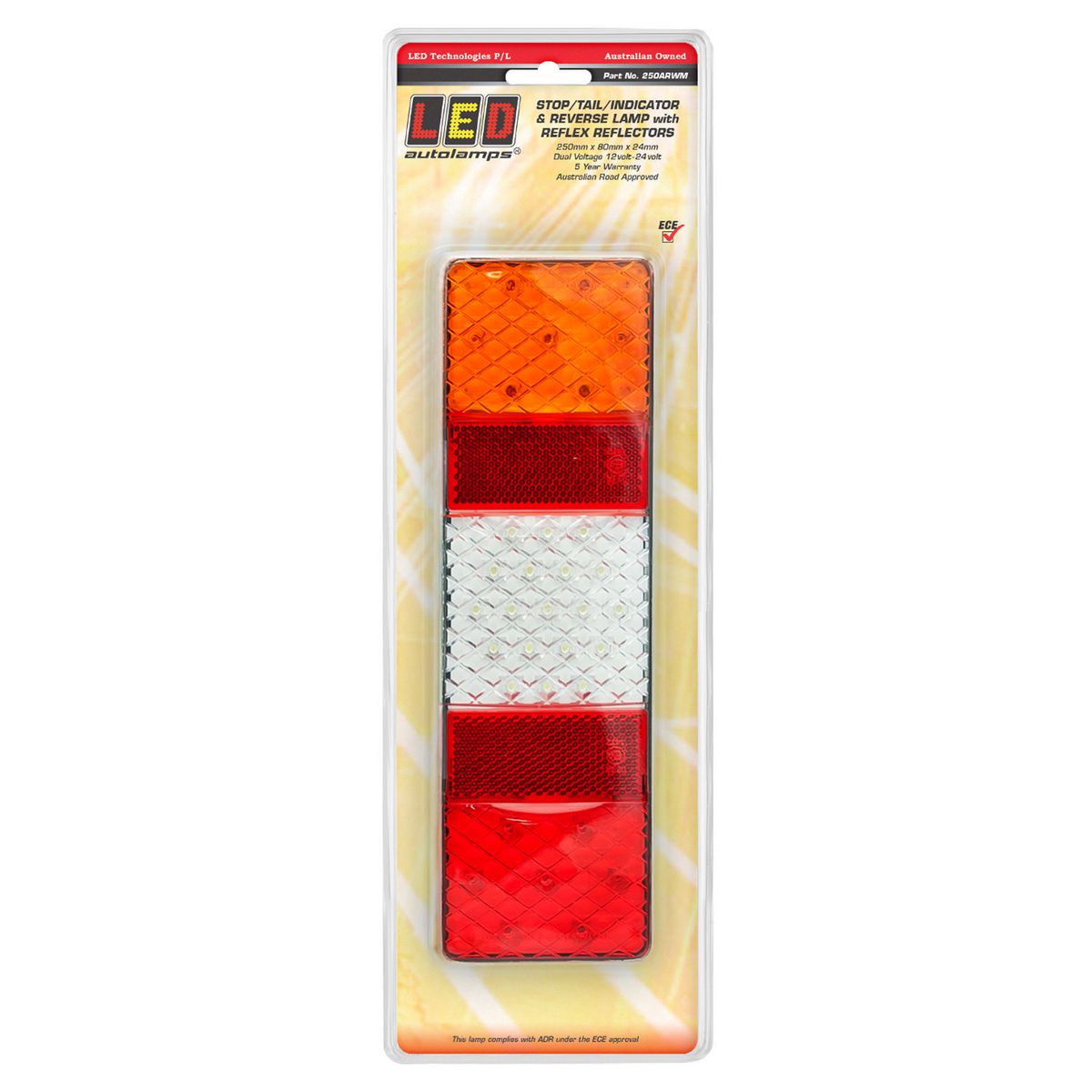 LED Autolamps Stop/Tail/Indicator/Reverse Light LED 12/24V 250ARWM