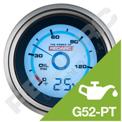 REDARC Digital Oil Pressure Gauge 12V G52-PT