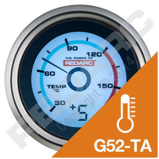 REDARC Single Temperature 52mm Gauge G52-TA