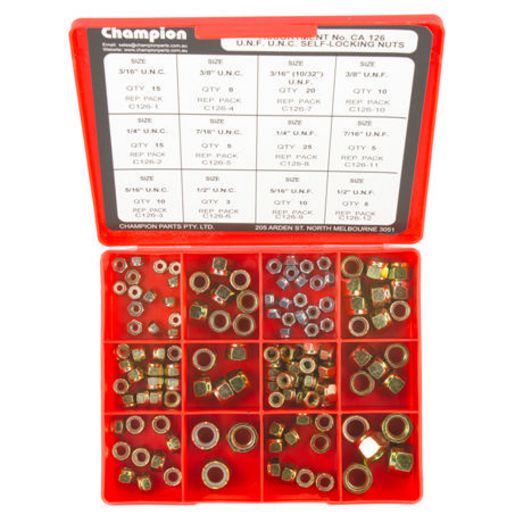 Champion Fasteners Unc And UNF 3/16"" To 1/2"" Self Locking Nut CA126