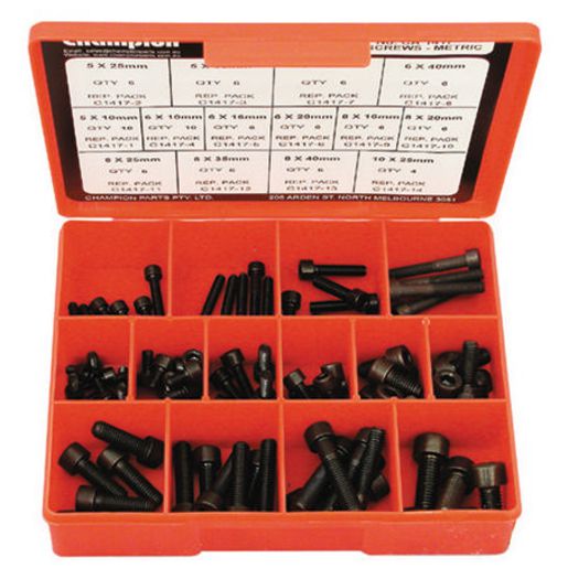 Champion Screw Socket Head Cap Assortment Pack Metric 14 Sizes 90Pk CA1417