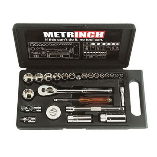 METRINCH Socket Set 1/4"" & 3/8"" Drive 25Pc MET-0300