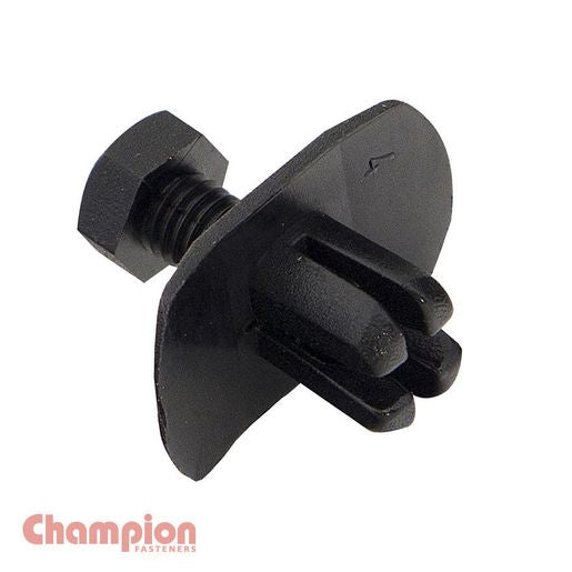 Champion Scrivet Trim Clip Fastener Push Rivet Black 9mm Lens 8mm Hole 14x22mm Head 10Pk C2265-3