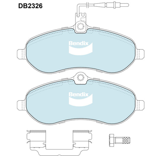 Bendix EURO Brake Pad Set Front DB2326 EURO+