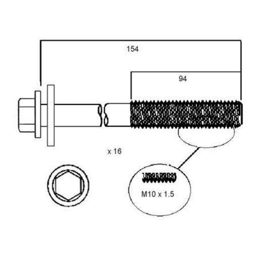 Payen Bolt Set-Cylinder Head HBS066