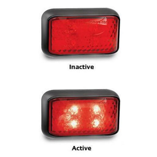 LED Autolamps Rear Marker with 30cm Cable Red 58x35x19mm 10-30V 35RMB