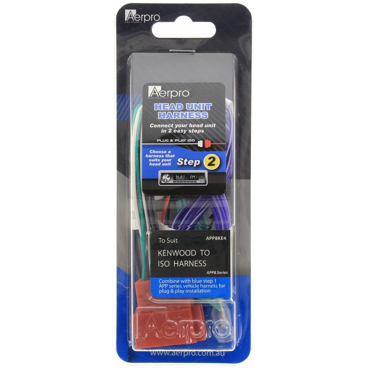 Aerpro App 8 Secondary ISO Harness fits Kenwood AV Headunits 22 Pin APP8KE4
