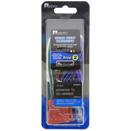 Aerpro App 8 Secondary ISO Harness fits Kenwood AV Headunits 22 Pin APP8KE4