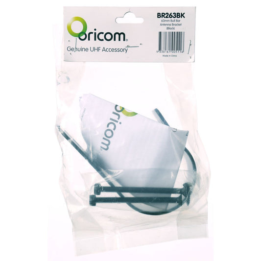 Oricom UHF CB 63mm Bull Bar Antenna Bracket Black Mount BR263BK