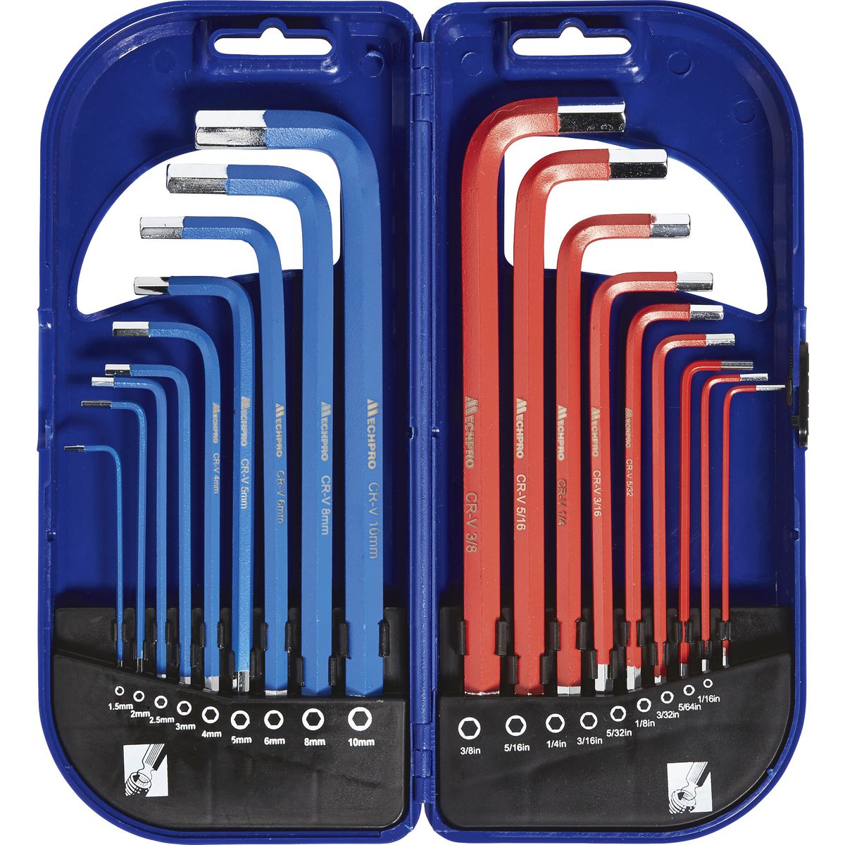 Mechpro Hex Key Long Arm Set Metric/SAE 18pc