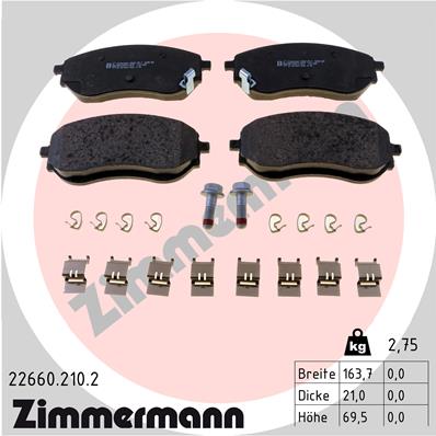 Zimmermann Brake Pad Front Set 22660.210.2
