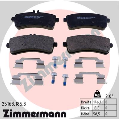 Zimmermann Brake Pad Rear Set 25163.185.3