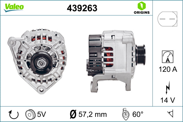 Valeo Alternator 12V 120A 439263
