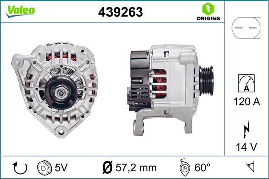 Valeo Alternator 12V 120A 439263