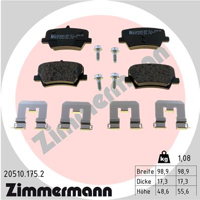 Zimmermann Brake Pad Rear Set 20510.175.2