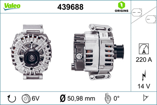 Valeo Alternator 12V 220A 439688