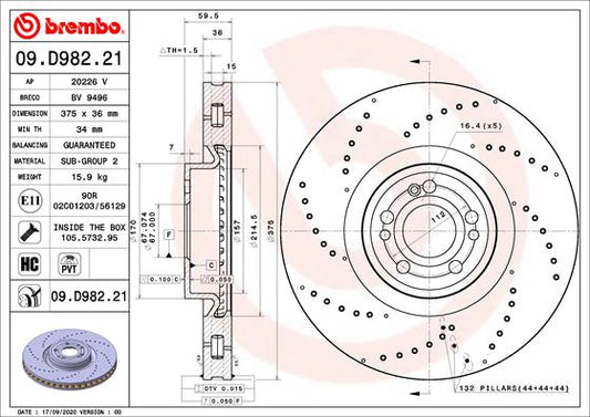 Brembo Brake Disc Single 09.D982.21