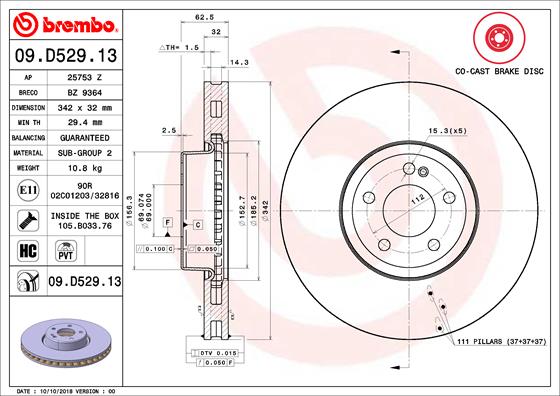 Brembo Brake Disc Single 09.D529.13