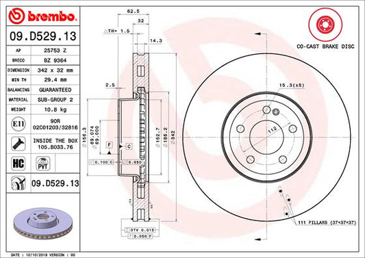 Brembo Brake Disc Single 09.D529.13