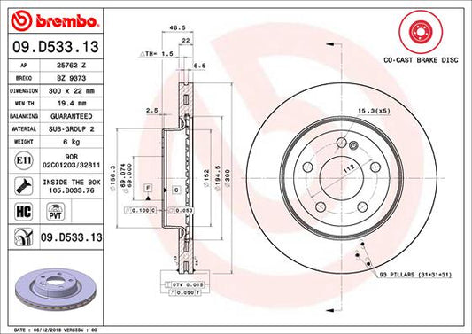 Brembo Brake Disc Single 09.D533.13