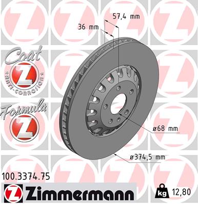 Zimmermann Formula Z Brake Rotor Single 375mm Front 100.3374.75