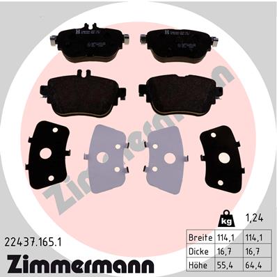 Zimmermann Brake Pad Rear Set 22437.165.1