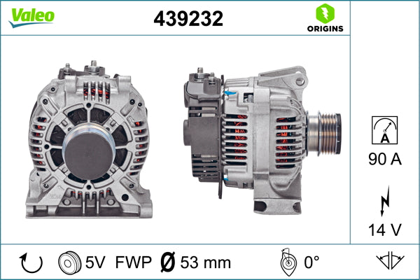 Valeo Alternator 12V 90A 439232
