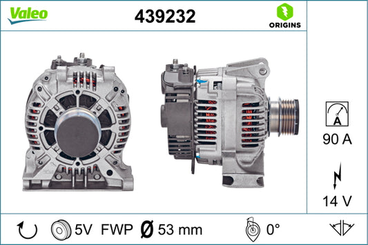 Valeo Alternator 12V 90A 439232