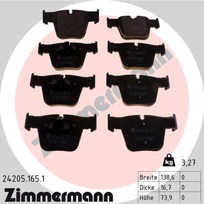 Zimmermann Brake Pad Front Set 24205.165.1