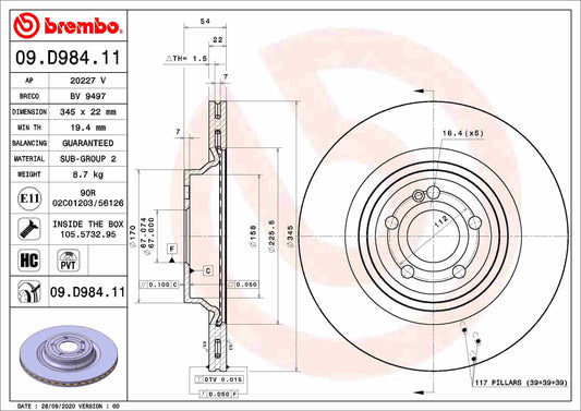 Brembo Brake Disc Single 09.D984.11