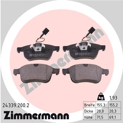 Zimmermann Brake Pad Front Set 24339.200.2