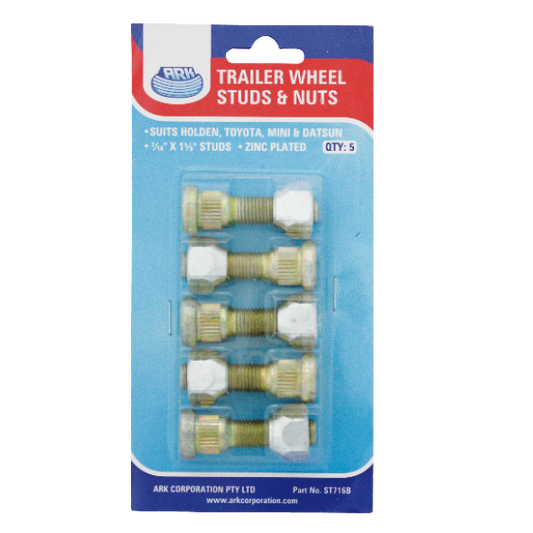 Ark 7/16" Wheel Stud & Nut Set Of 5 ST716B