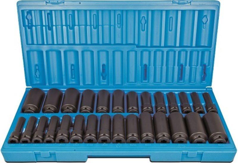 Action Impact Socket Set Deep 6-Point 1/2"" Drive 28 Piece Metric & SAE 605222801