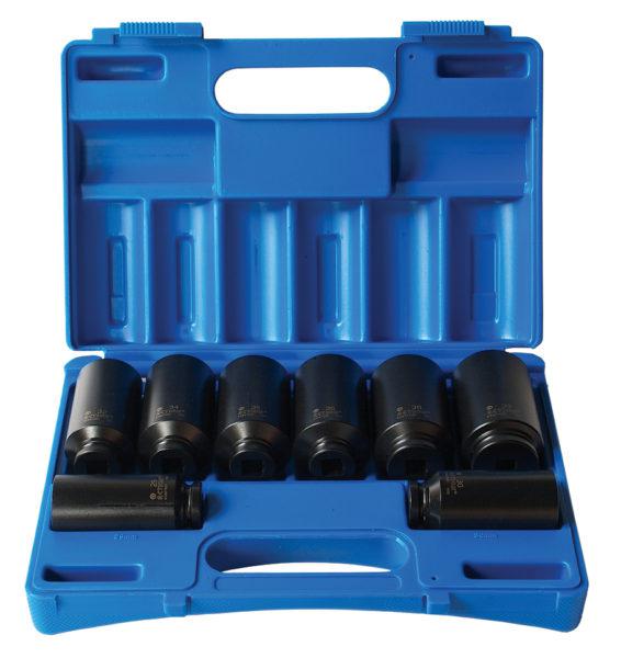 Action Axle Impact Socket Set Deep 12-Point 1/2"" Drive 8 Piece Metric 658270801