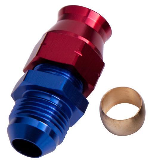 Aeroflow AF108-06 3/8"" Hard Line To -6AN Male Adapter Blue W/ Olive