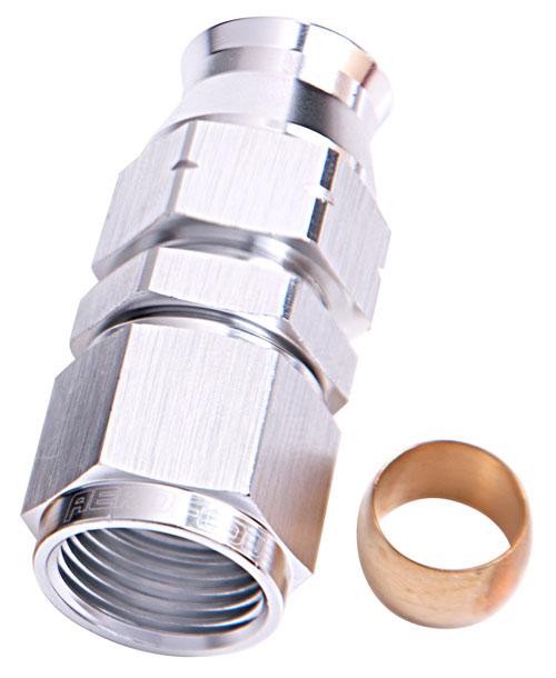 Aeroflow AF109-05S 5/16"" Hard Line To -6AN Female Adapter Silver W/ Olive